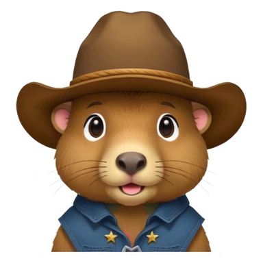 Capybara with a cowboy hat sticker