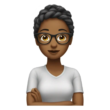 girl with glasses by window sticker