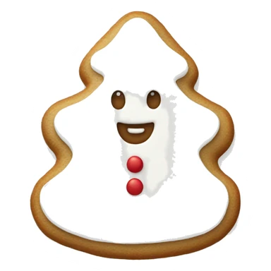 white frosted gingerbread cookie shaped like a christmas ornament sticker