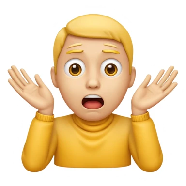 yellow face emoji with shocked expression and hands tightly gripping its own neck sticker