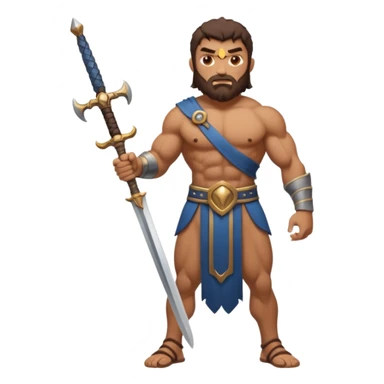 full length gigantic goliath from the bible ready for battle sticker