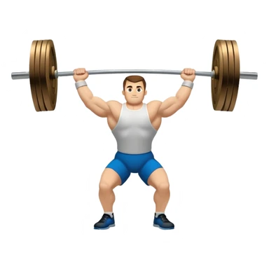 Emblem symbolizing weightlifting, featuring a barbell with heavy weights on either side, lifted above a strong, determined figure. The design conveys strength, focus, and the precision required in the sport. The barbell is centered, with a dynamic, bold style to emphasize power and athleticism.  sticker