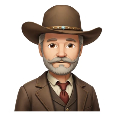 Dutch van der Linde from Red Dead Redemption 2, older man with mustache and beard, cowboy hat, suit sticker