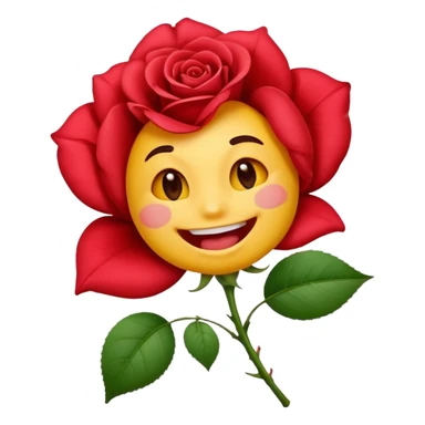 Normal emoji biting a rose flower  sticker