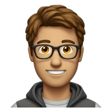 brown-haired man wearing glasses who is not able to get a key into a lock sticker