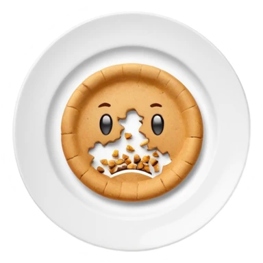 empty plate with crumbs leftover after eating sticker