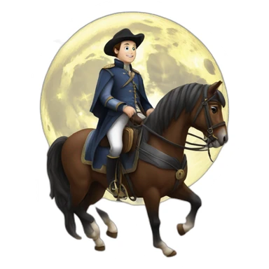 Thomas Pesquet sur cheval sur lune sticker
