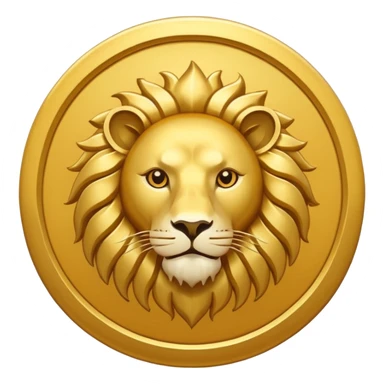 Iranian Lion and Sun symbol, minimalist emoji style, flat design, clean lines, gold lion and sun on transparent background, simple icon, no text, no flag stripes sticker