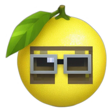 Citron minecraft qui porte des lunettes de soleil  sticker