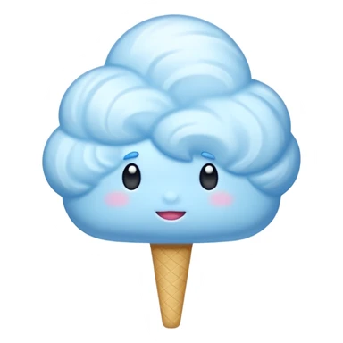 Blue Cloud Cotton Candy – light white puff, oversized and airy. sticker