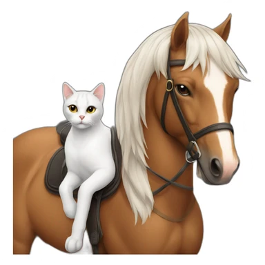 cat sitting on a horse sticker