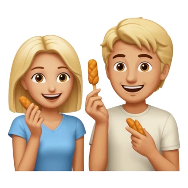 Aurore and Enzo are arguing about mozzarella sticks sticker
