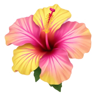 Pink and yellow hibiscus flower sticker