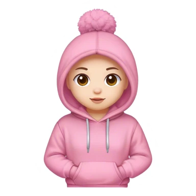 Pink Pom puff hoodie  sticker