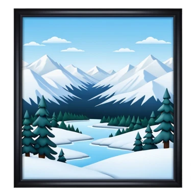 An Alaskan snowy winter back drop to be used in the style of "duck hunt" the bottom 30% needs to contain landscape and the top 70% needs to be blank space. More graphic detail in a 3D style. sticker