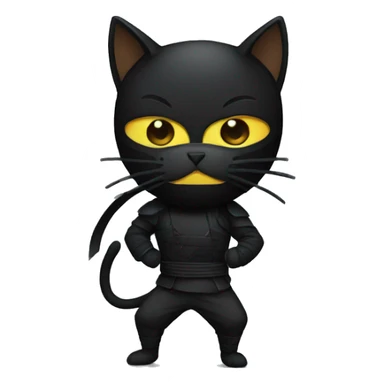 black ninja cat with mask sticker