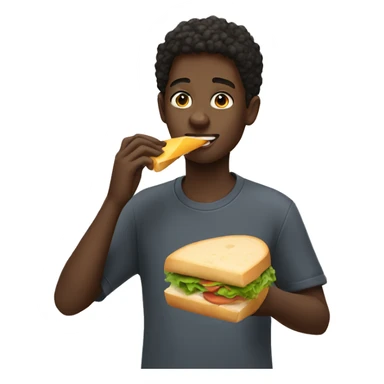 Black boy eating a sandwich  sticker
