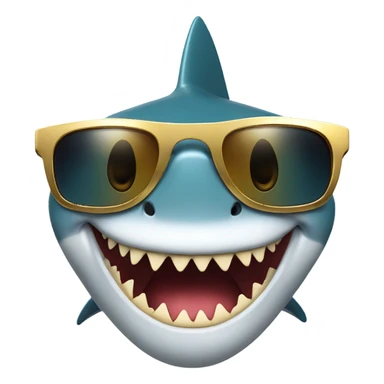 shark smiling with gold chain and sun glasses sticker