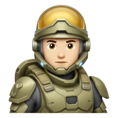 male Halo Spartan super-soldier with nomadic gear and survival equipment sticker