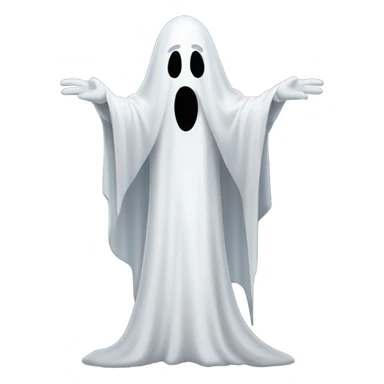 White person with pointy ghost costume sticker