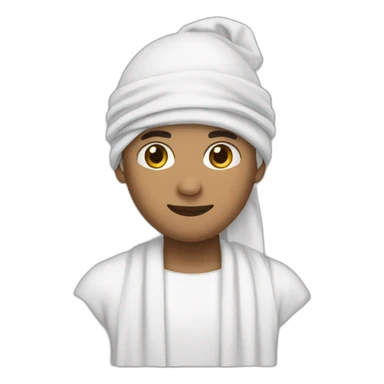 a white thobe and a durag sticker