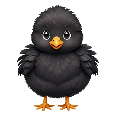 a black baby chick, cute black baby chicken sticker