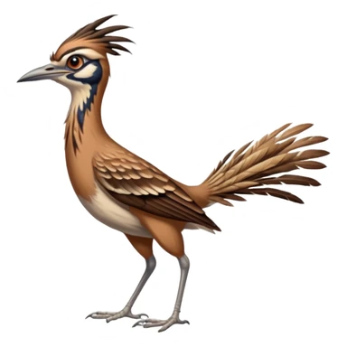 realistic roadrunner bird, skinny tail pointed down, realistic colors sticker