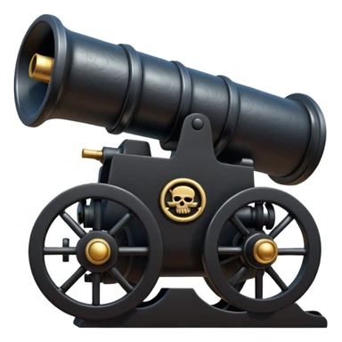 Black shiny huge big pirate ship cannon sticker