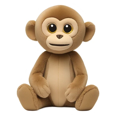 Light brown, baby monkey, jellycat stuffed animal sticker