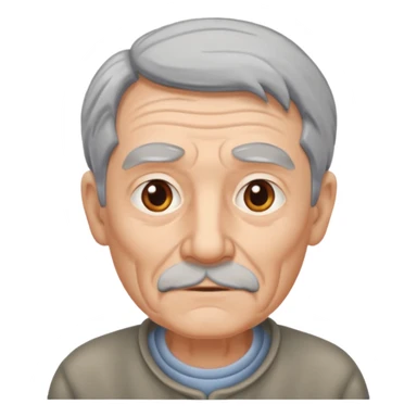 señor muy mayor pelo gris sin bigote sticker