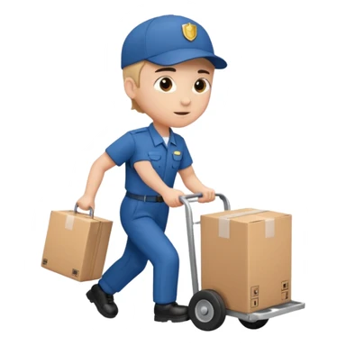 Foot courier with hand truck,Delivery Crew sticker