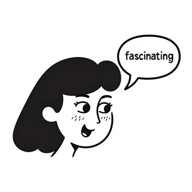 face with exaggerated eye roll and a speech bubble that says 'fascinating' in a sarcastic way sticker