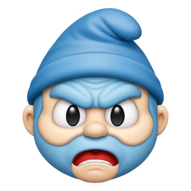 angry smurf  sticker