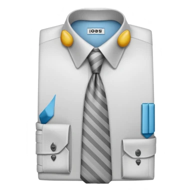 white shirt & grey tie (without face, just clothes, zoomed in) sticker