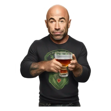 Joe rogan taking a shot sticker