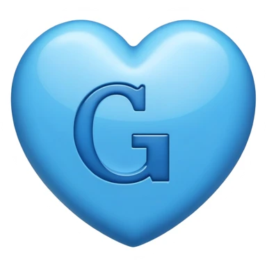 Letter G on the blue hart sticker