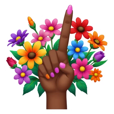 💐 combined with 🖕🏽 sticker