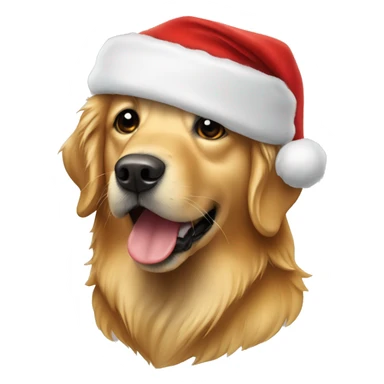 Golden retriever Santa hat sticker