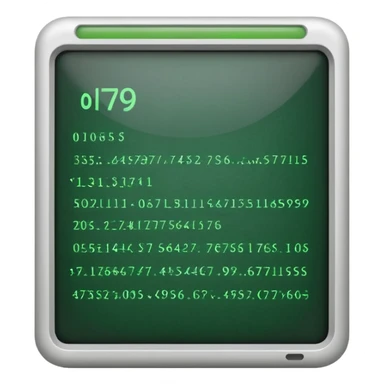 mac os icon code computer retro terminal, black, green white, numbers and code lines on the screen sticker