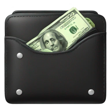 black wallet with money sticker