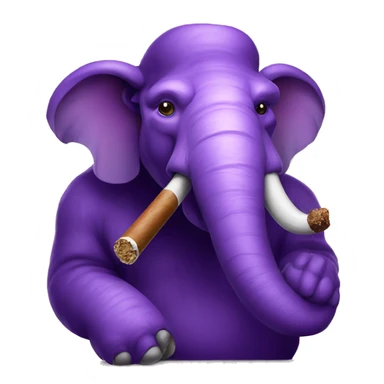 a purple mammoth smoking a cigar sticker