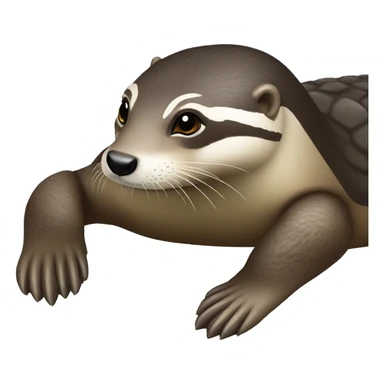 loutre sur tortue  sticker