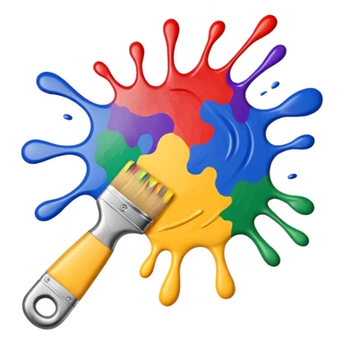 Make a painting which is splattered paint sticker