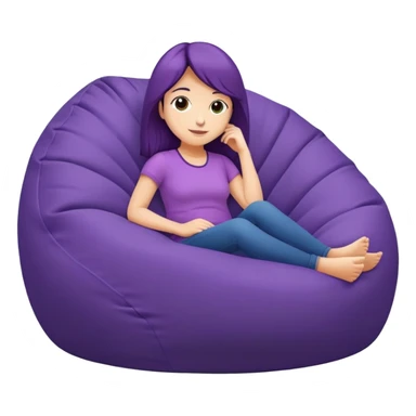 Bean bag chair purple   sticker