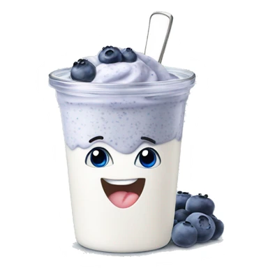 Yogurt with chia seeds and blueberry sticker