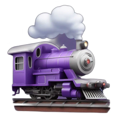 old purple train with a little cloud on the top of his chimney sticker