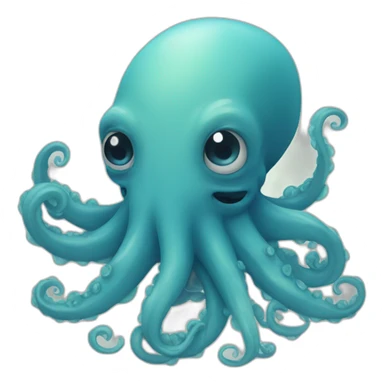 cute blue kraken  sticker