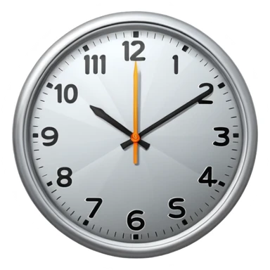 Create a round silver clock now. The time is 17:30 sticker