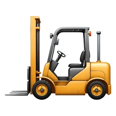 ugly, broken forklift with clouds of smoke after the explosion sticker