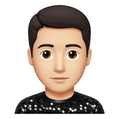 Jonathan Knight from NKOTB with light skin, dark brown hair, black sequin shirt sticker